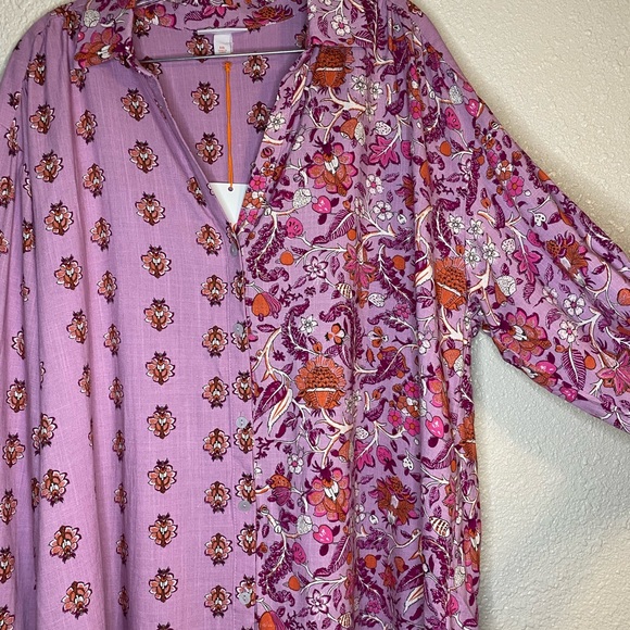 Knox Rose Pink/Lavender Patterned Button Down Shirt Size XXL - Picture 4 of 16